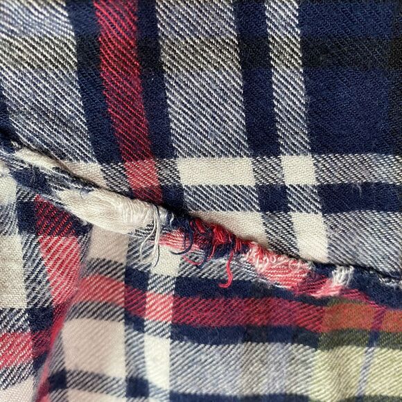 AMERICAN EAGLE Boyfriend Plaid Flannel Shirt Ahh-Mazingly Soft Womens M Blue - Picture 5 of 13